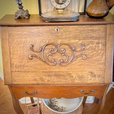 Antique pull-down writing desk