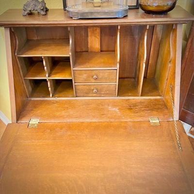 Antique pull-down writing desk