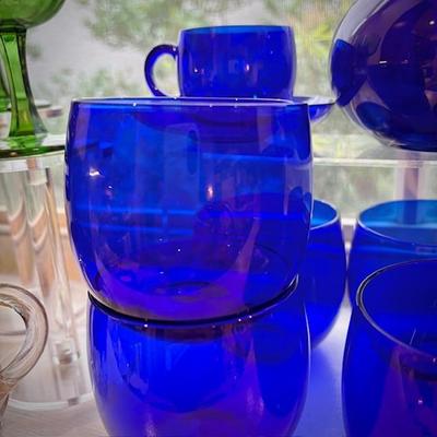 Vintage cobalt blue glass - drinking glasses