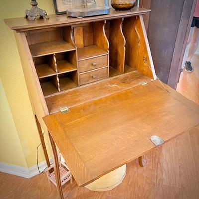 Antique pull-down writing desk