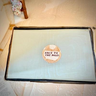 Vintage "Race to the Poles" hand-made board game