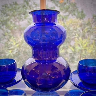 Vintage cobalt blue glass - vase