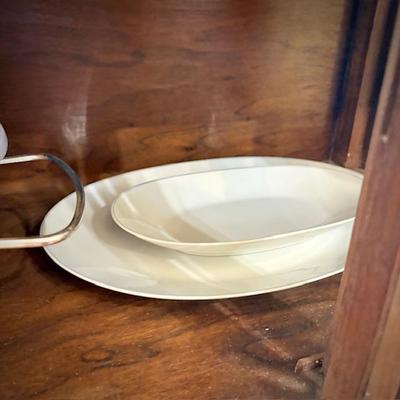 MCM Germany Rosenthal-Continental "Crystalline Blue" china set with white inside, iridescent lavender/blue exterior