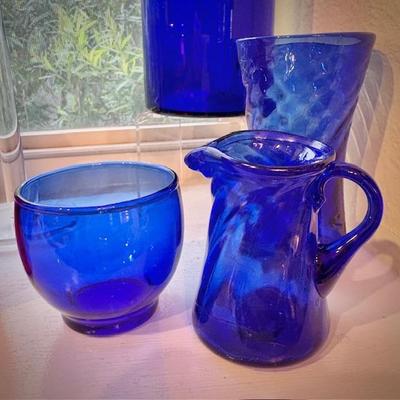 Vintage cobalt blue glass