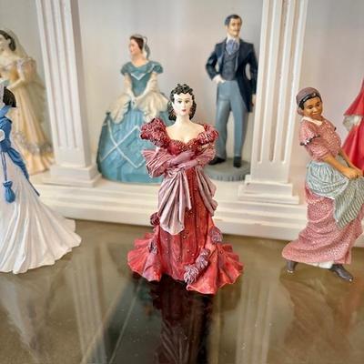 Franklin Mint "Gone With The Wind" series - Scarlett O'Hara, Rhett Butler, the first husband, Mammy, Prissy, Melanie,...