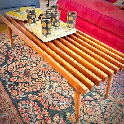 MCM George Nelson-style slatted bench/coffee table