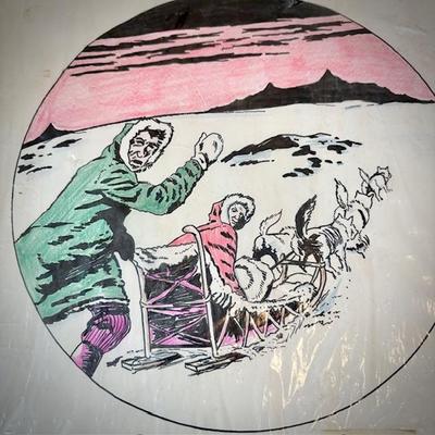 Vintage "Race to the Poles" hand-made board game