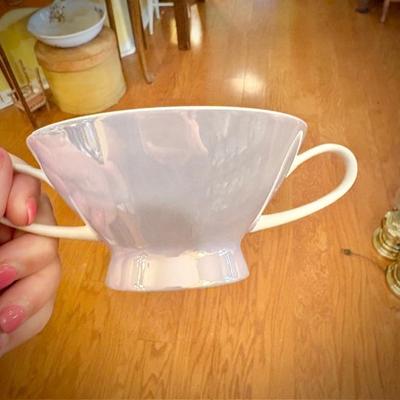 MCM Germany Rosenthal-Continental "Crystalline Blue" china set with white inside, iridescent lavender/blue exterior