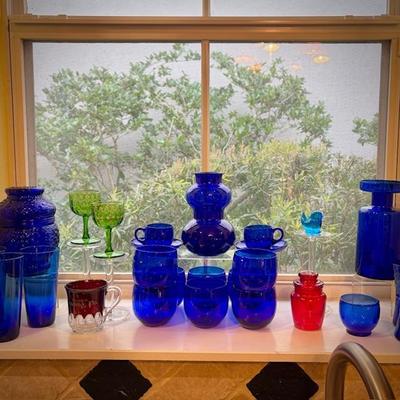 Vintage cobalt blue glass
