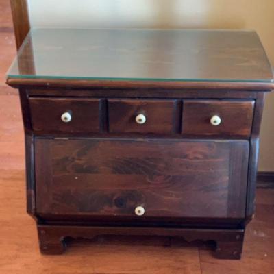Vintage Ethan Allen Old Tavern Hutch w/ Glass Top Protector & Lots Of Stationary Included
