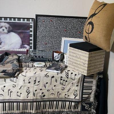 Piano/Music Decor & Collectibles (lap Throw, Wall Art, Bulletin Board, Bag, Pillow, Mugs, Notebook

