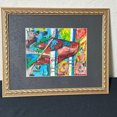 Play Rest Repeat Piano Abstract Art Piece w/Artist Marking (Most Likely A Print)
