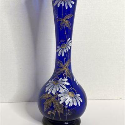 Vintage Cobalt Blue Art Glass Vase .jpg