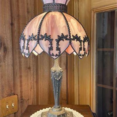 Vintage Slag Glass Lamp.jpg