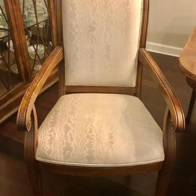 set of 10 dining chairs and slip covers $450