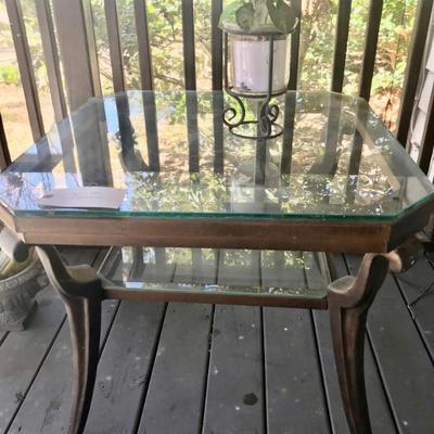 metal an glass table $79
27 1/2 X 27 1/2 X 24"