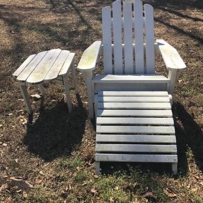 three piece Adirondeck  chair, ottoman and table $129