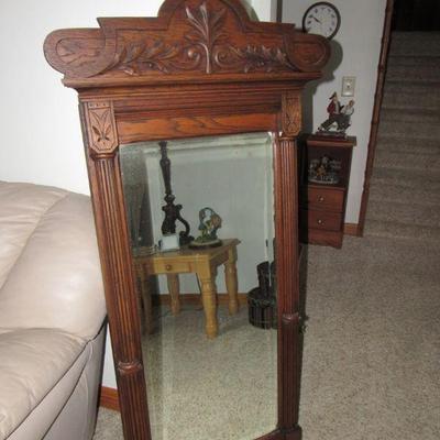 Antique Walnut hall mirror