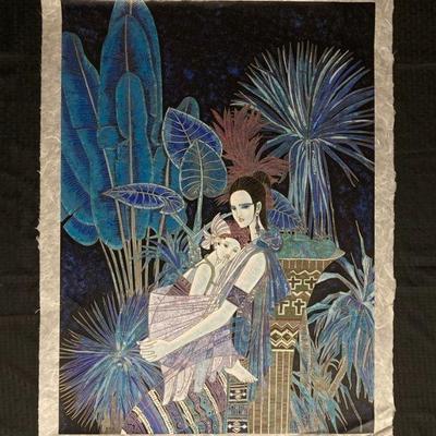 Ct680v ting shao kuang silk screen “moonlight” signed by artist