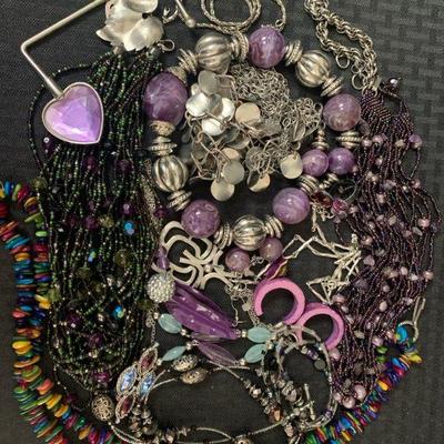 Ct721 purple costume jewelry mystery lot