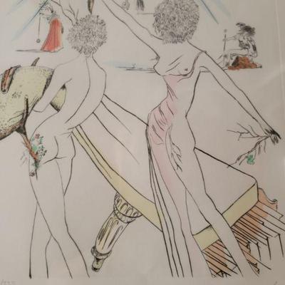 SALVADOR DALI "THE HIPPIES WOMEN AT THE PIANO"