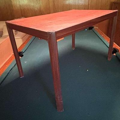 Signed mcm wood accent table