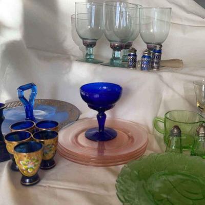 Cobalt glass other vintage pieces