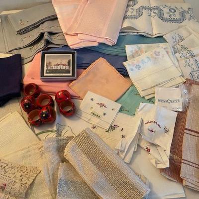 Linens tea towels napkins, tablecloths and more