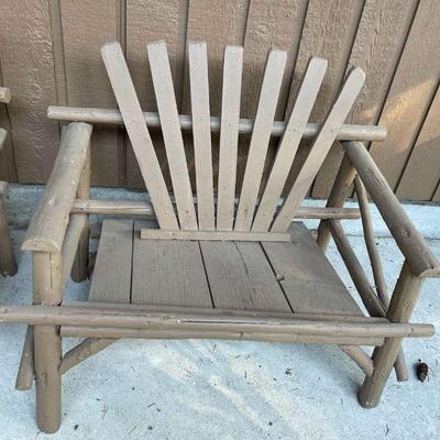 Outdoor loveseat made from wood