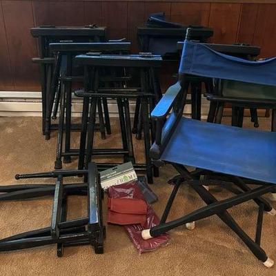 8 wood folding directors chairs