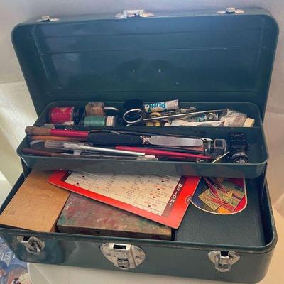 Vintage art supplies and books