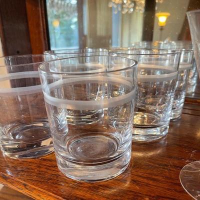 Clear bar glasses and wine glasses
