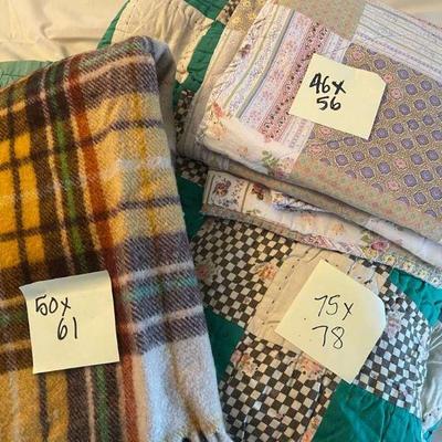 Vintage quilt and blankets