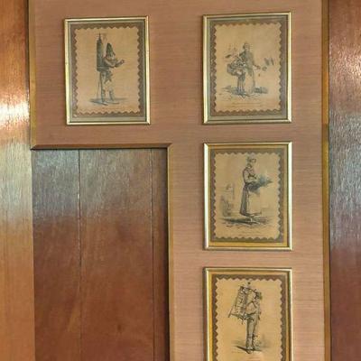 Four carle vernet framed portraits