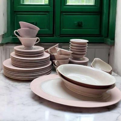 Vintage pink dish set
