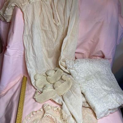 Box of vintage lace some handmade