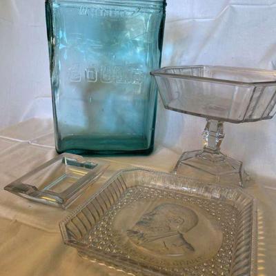 Ulysses grant commemorative plate gould battery jar & pedestal compote