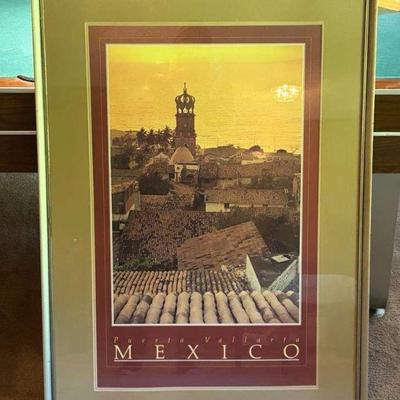 Framed mexico tourist poster