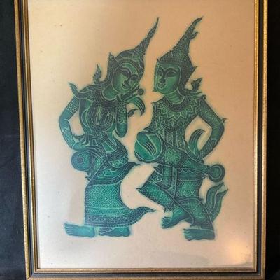 Framed thailand temple rubbing