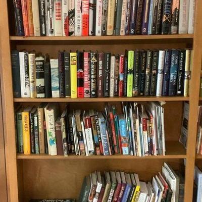 Bookcase full of fiction and non fiction hardbacks 2