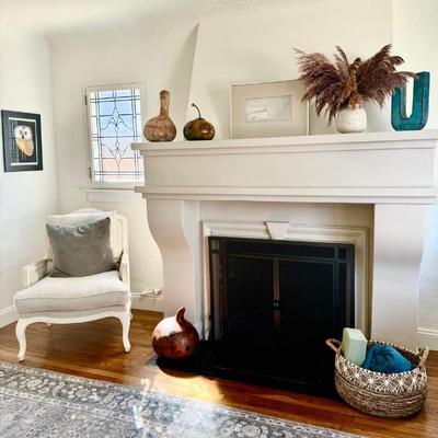 Chair, art, baskets