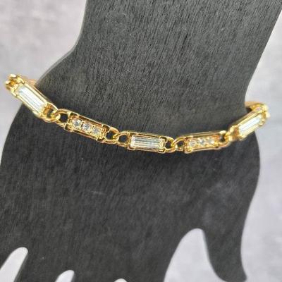 Swarovski Crystal And Gold Tone Bracelet