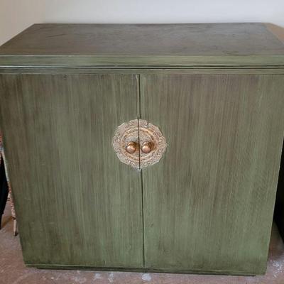 Stereo in cabinet