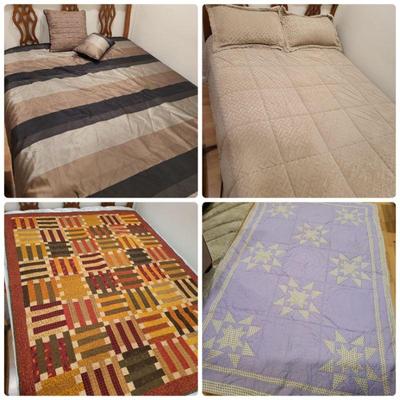 Antique Quilt, Queen Size Comforters & Quilted Lap Blanket