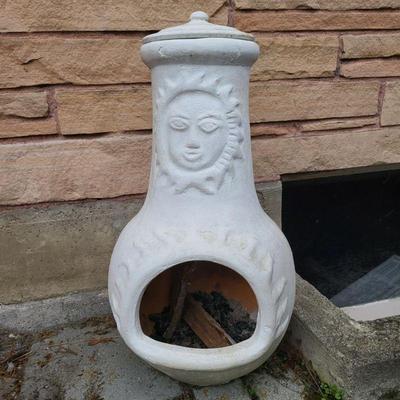White Washed Terracotta Outdoor Stove