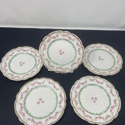 Haviland c1880-1910 Pink Rose Salad Plates