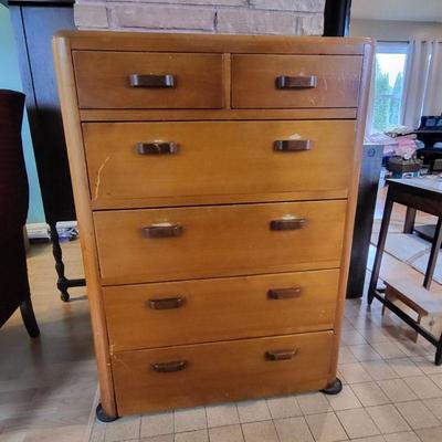 Mid Century Solid Wood Dresser