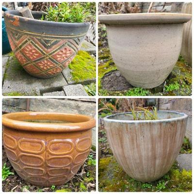 Various Glazed Outdoor Pots (4)