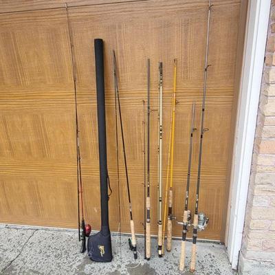 Seven Fishing Rods Reels, Fly Fishing Poles