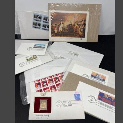 First Issue Non Cancelled Postage Stamps & Gold Stamp